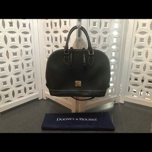 Saffiano Leather Domed Zip Satchel
